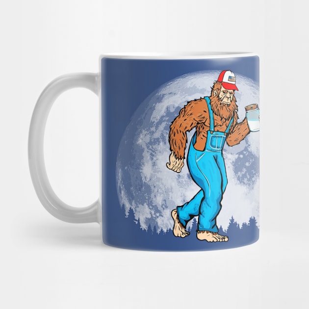 Appalachian Moonshine Bigfoot Full Moon & Overalls Sasquatch by GIANTSTEPDESIGN